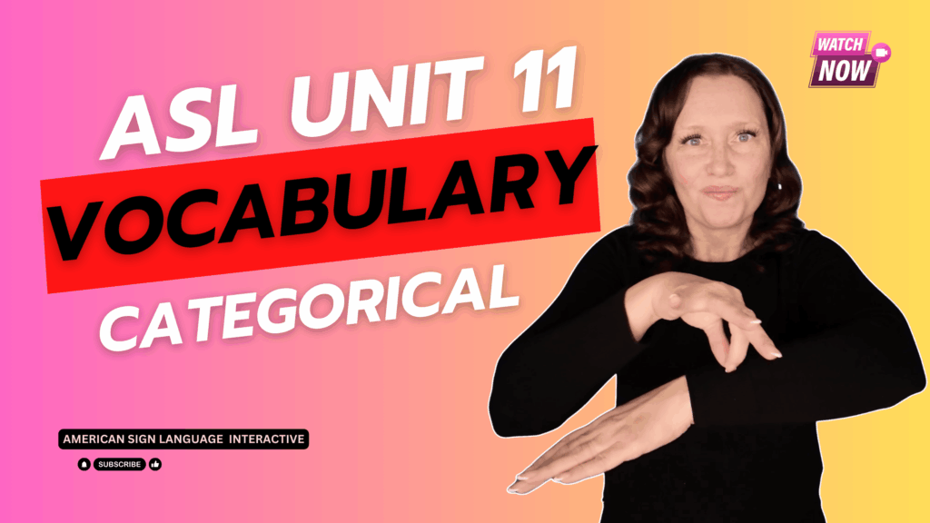 ASL Unit 11 Vocabulary by Category | Medical, Wellness, Illness, and ...