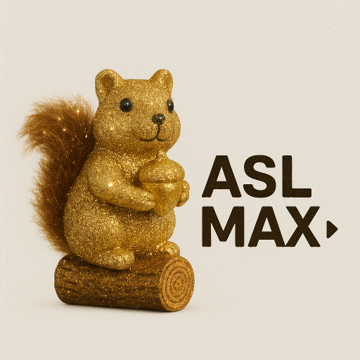 ASL MAX, the gold squirrel mascot